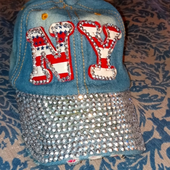 Demin  hat bling bling one size - Picture 1 of 3